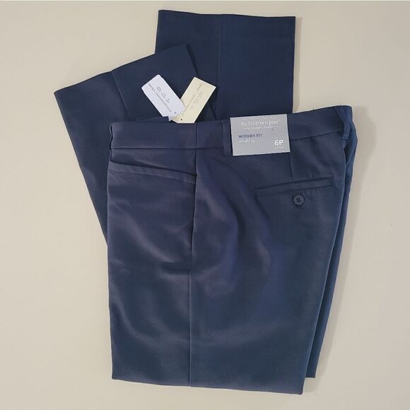 Christopher & Banks Navy Modern Fit Straight Leg Petite Trouser - Picture 13 of 14